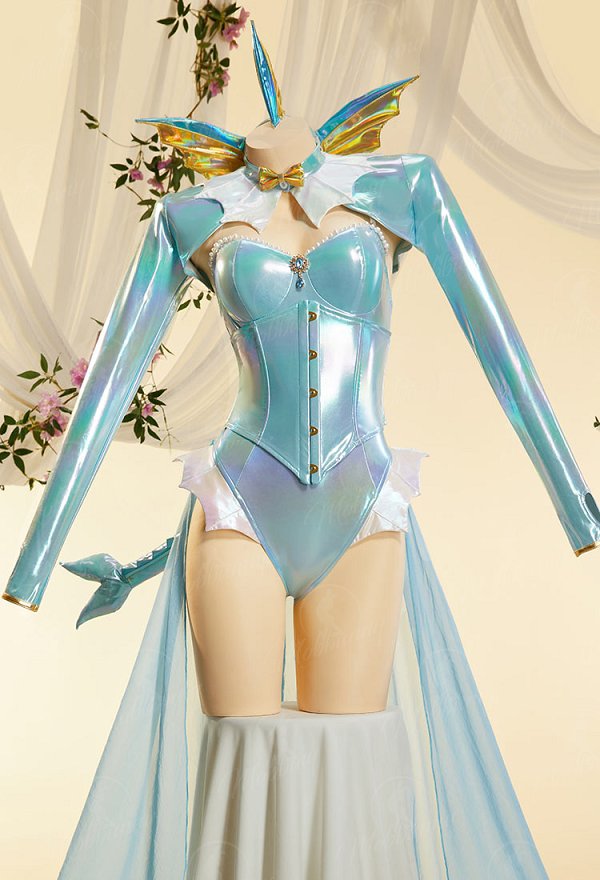 [MobElf] PM Derivative Sexy Outfit Iridescent Blue Bodysuit with Corset Short Jacket and Train