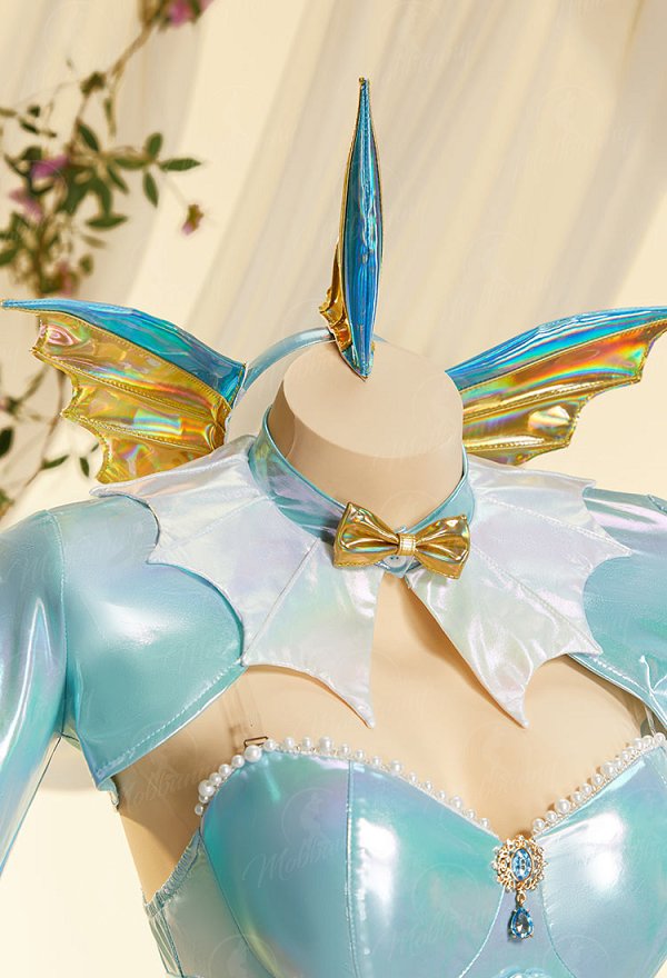 [MobElf] PM Derivative Sexy Outfit Iridescent Blue Bodysuit with Corset Short Jacket and Train