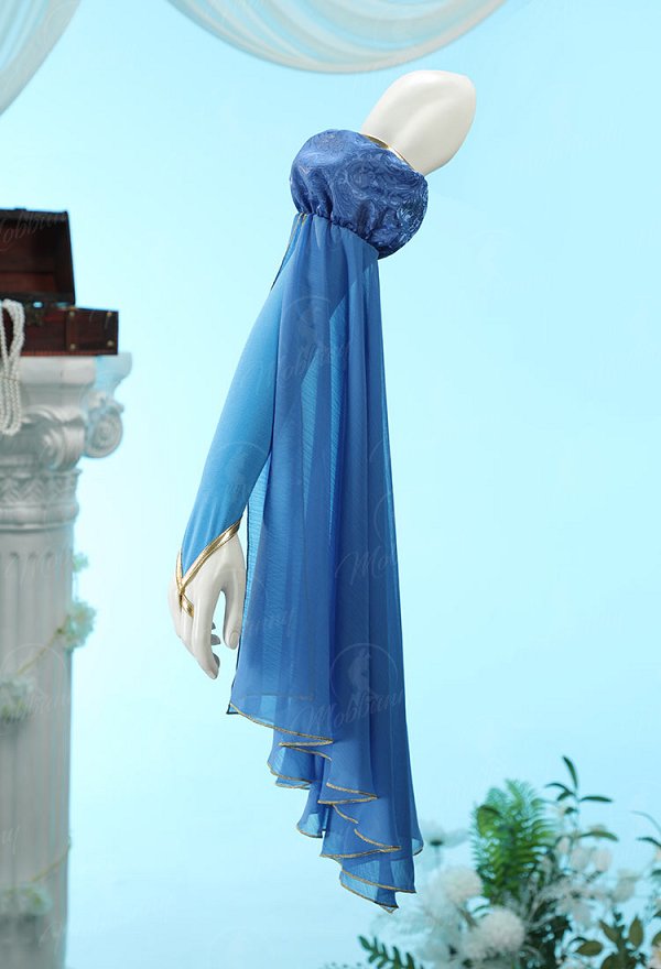 [MobElf] Zelda Derivative Dance Style Outfit Halter-neck Backless Top with Wrap Skirt and Sleeves