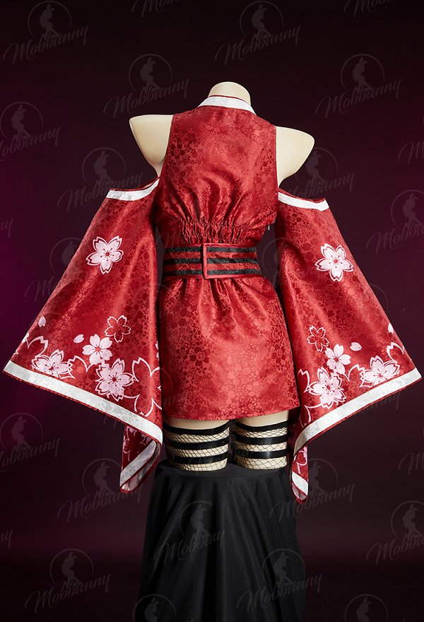 Ninja Derivative Sexy Outfit Wide-Sleeved Kimono Dress with Obi Belt and Socks Ninja Derivative Sexy Outfit Wide-Sleeved Kimono Dress with Obi Belt and Socks