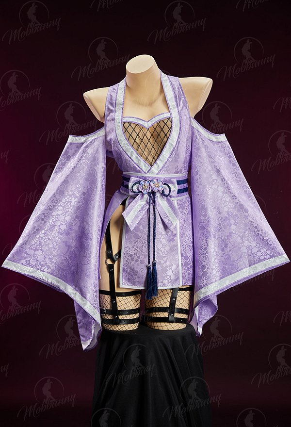 Ninja Derivative Sexy Outfit Wide-Sleeved Kimono Dress with Obi Belt and Socks Ninja Derivative Sexy Outfit Wide-Sleeved Kimono Dress with Obi Belt and Socks