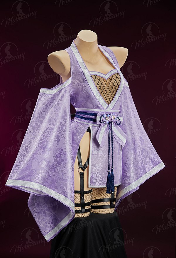 Ninja Derivative Sexy Outfit Wide-Sleeved Kimono Dress with Obi Belt and Socks Ninja Derivative Sexy Outfit Wide-Sleeved Kimono Dress with Obi Belt and Socks