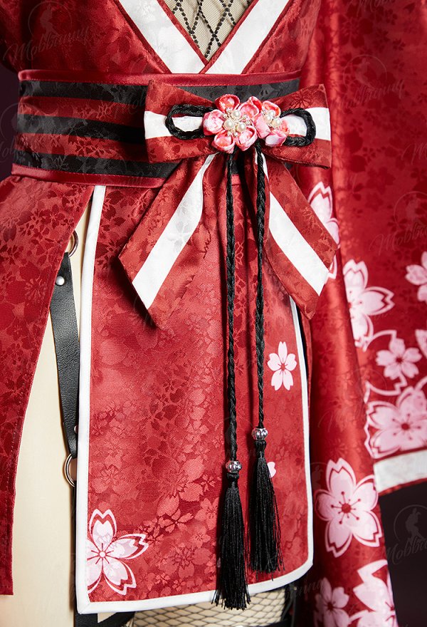 Ninja Derivative Sexy Outfit Wide-Sleeved Kimono Dress with Obi Belt and Socks Ninja Derivative Sexy Outfit Wide-Sleeved Kimono Dress with Obi Belt and Socks