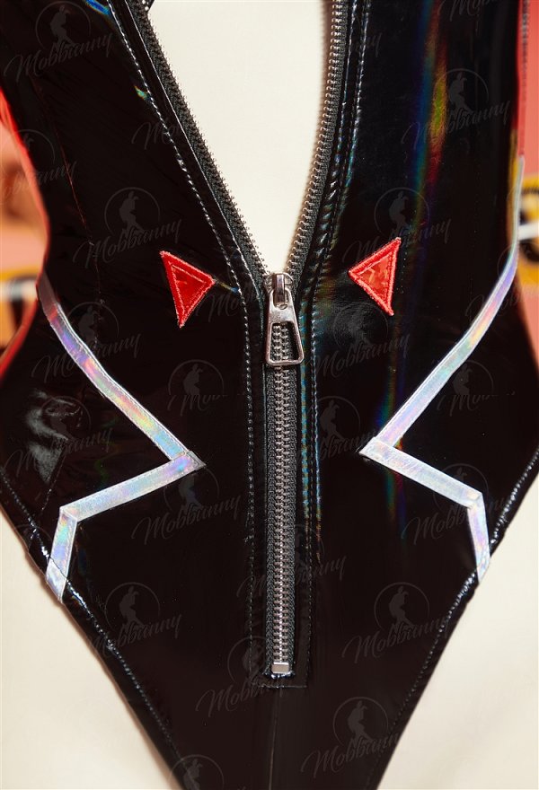 [MobMotion] Cyberpunk 2 Talia Yang Derivative Sexy Outfit Halter Cutout Bodysuit and Hooded Bolero Jacket with Mask and Stockings