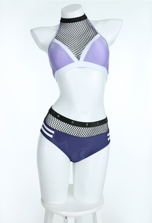 Ninja Women Swimsuit Sexy Bikini Set Halter Mesh Top and Shorts Two Piece Bathing Suit and Jacket