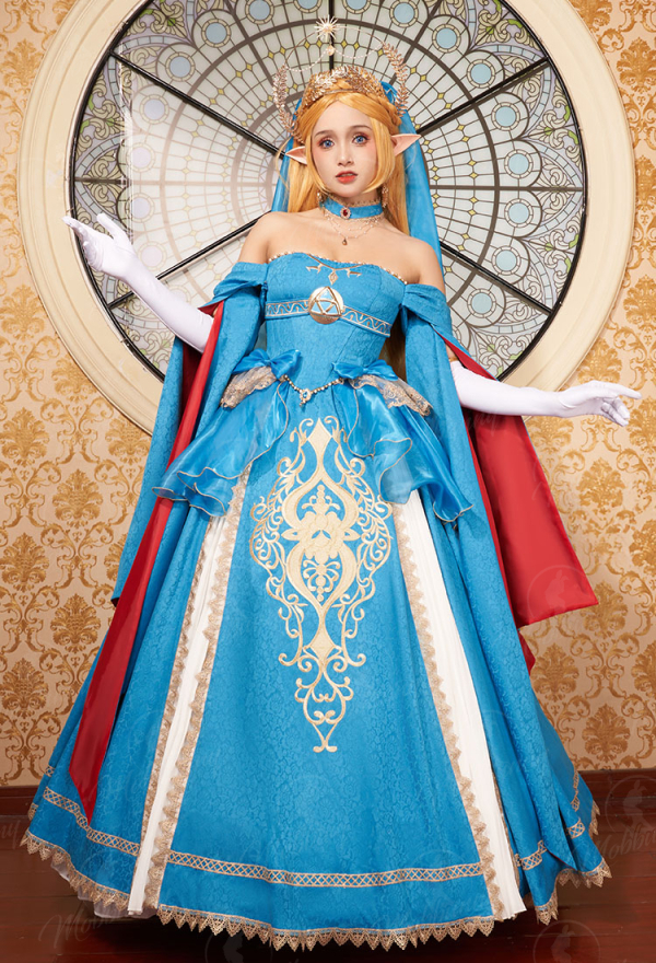 The Legend of Zelda: Breath of the Wild Princess Zelda Wedding Style Cosplay Costume Top and Skirt with Veil