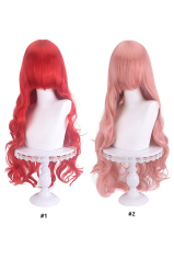 Anime Game Cosplay Wig Universal Red Serie 80cm Long Curly Wig