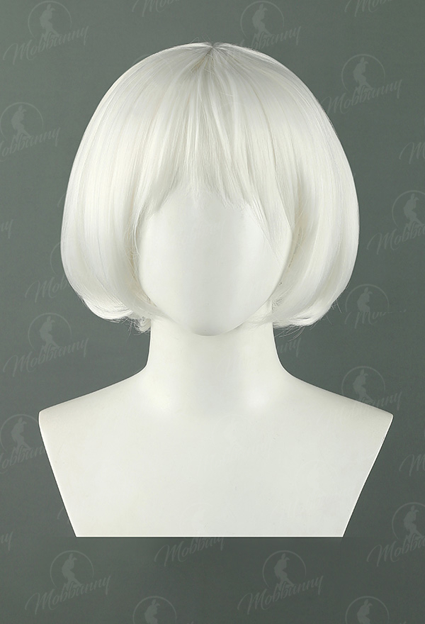 2B White Short Cosplay Wig